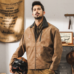 Американская ретро-мотоциклетная кожаная куртка мужской осенний и зимний тренд крутой парень охотничий тренд