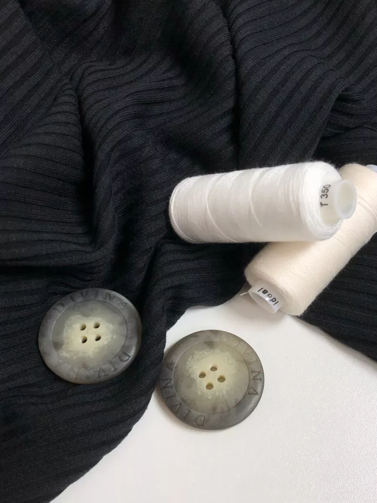 Трикотаж лапша, черный New Mars С07