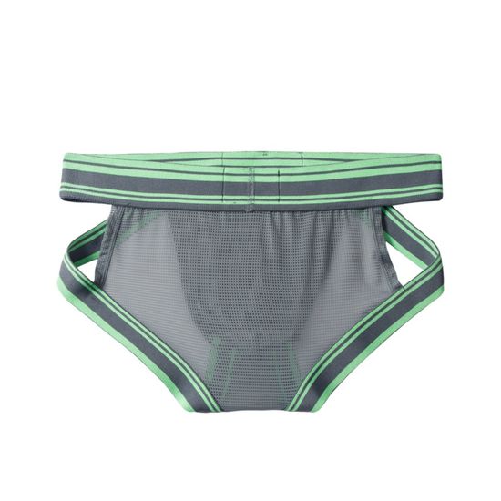Мужские трусы брифы серые с вырезами по бокам JOCKMAIL JM2024-3