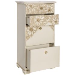 Комод Терра-4 с 4 ящиками Айвори Мраморное Золото