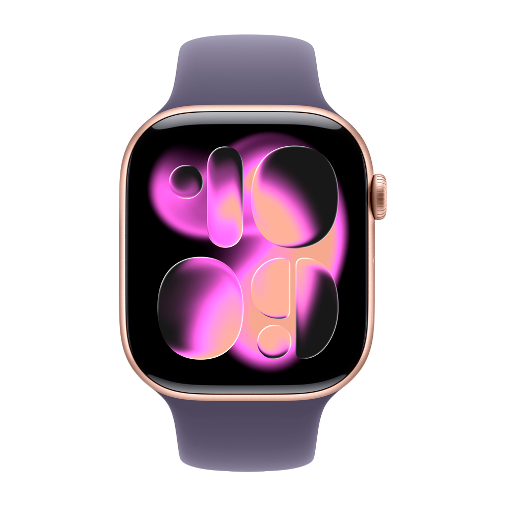 Умные часы Apple Watch Series 11 GPS, 46mm, Rose Gold Aluminium Case with Purple Fog Sport Band, M/L