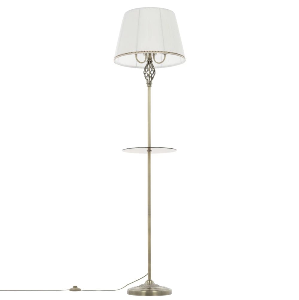 Citilux Вена CL402930T Торшер бронза со столиком и белым абажуром