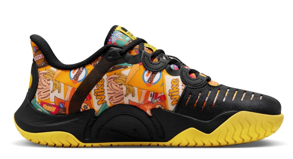 Женские Кроссовки теннисные Nike Court Air Zoom GP Turbo HC Osaka Premium - black/vivid sulfur/siren red/racer blue