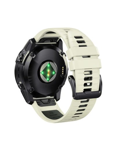 Ремешок силиконовый QuickFit 22 мм. для Garmin Fenix 7 PRO/7/6/5/5 plus, Quatix 5, MARQ, Forerunner 935 / 945, instinct, instinct 2 (Светло-серый/Болотный)