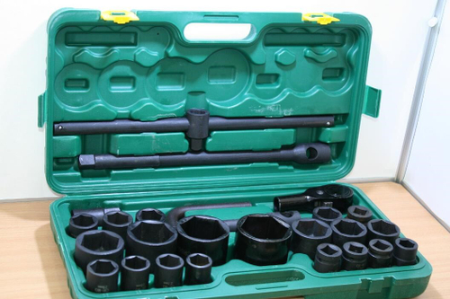 Набор торцевых головок, 26 предметов, квадрат, 3/4"–1", головки 21 - 65 мм. 17.5 55x30x10