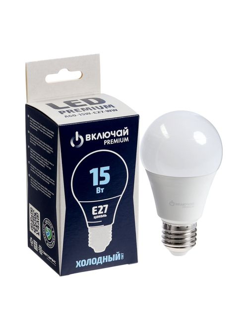 Лампа светодиодная"Включай" 15W Е27 6500К