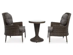 "Алиса" кофейный комплект из искусственного ротанга, цвет коричневый