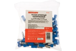 Штекерный изолированный разъем REXANT штекер 4мм 1.5-2.5кв.мм, синий, 100шт 08-0521