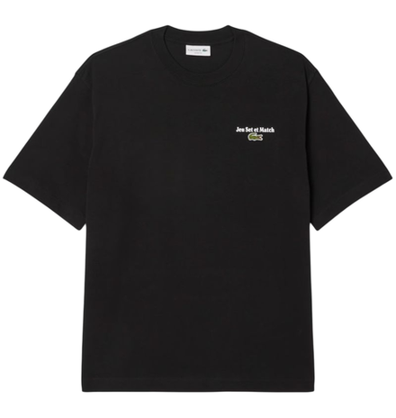 Теннисная футболка Lacoste Loose Fit Heavy Jersey Printed - black