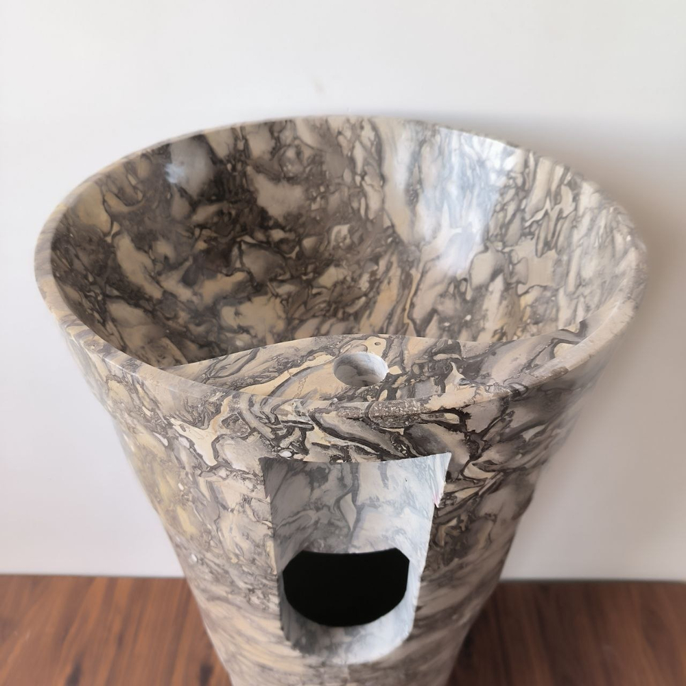 Раковина напольная из мрамора Pedestal Doreng Spiral MN-03221 (45*45*90 см)