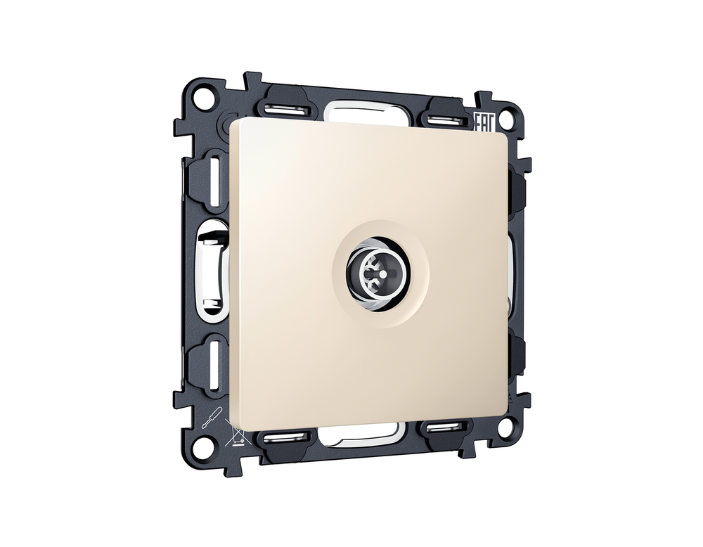 MA333005 Комплект механизма TV розетки оконечной экранированной 5-1000MHz 3dB ALFA Бежевый матовый QUANT (AP3330, VM199)