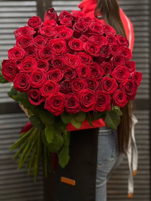 Букет из 51 красной розы 90 см Букет из 51 красной розы 90 см