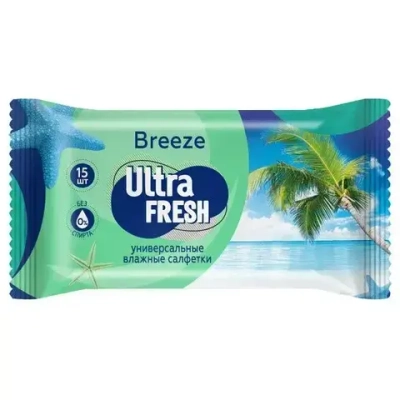Салфетки влажные ULTRA FRESH Breeze 15шт