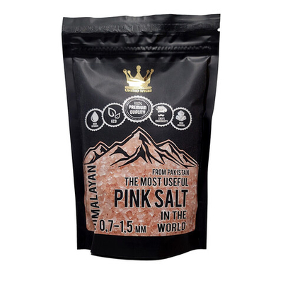 Соль гималайская розовая мелкий помол 0.7 - 1.5 мм, "United Spices", 500 г