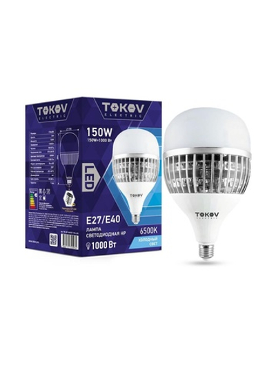 Лампа светодиодная 150Вт HP 6500К E40/E27 176-264В TOKOV ELECTRIC TKE-HP-E40/E27-150-6.5K
