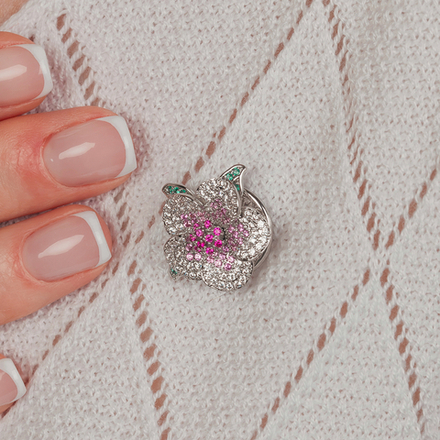 Брошь Fiore Luna Лютик Zircon+магнит XR10596 S