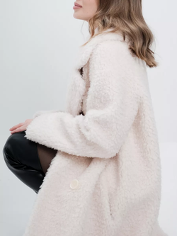 Шуба из овечьей шерсти, жемчужная, SilverFox