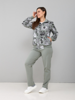 Костюм с брюками КБ-184/оливка-тюльпаны