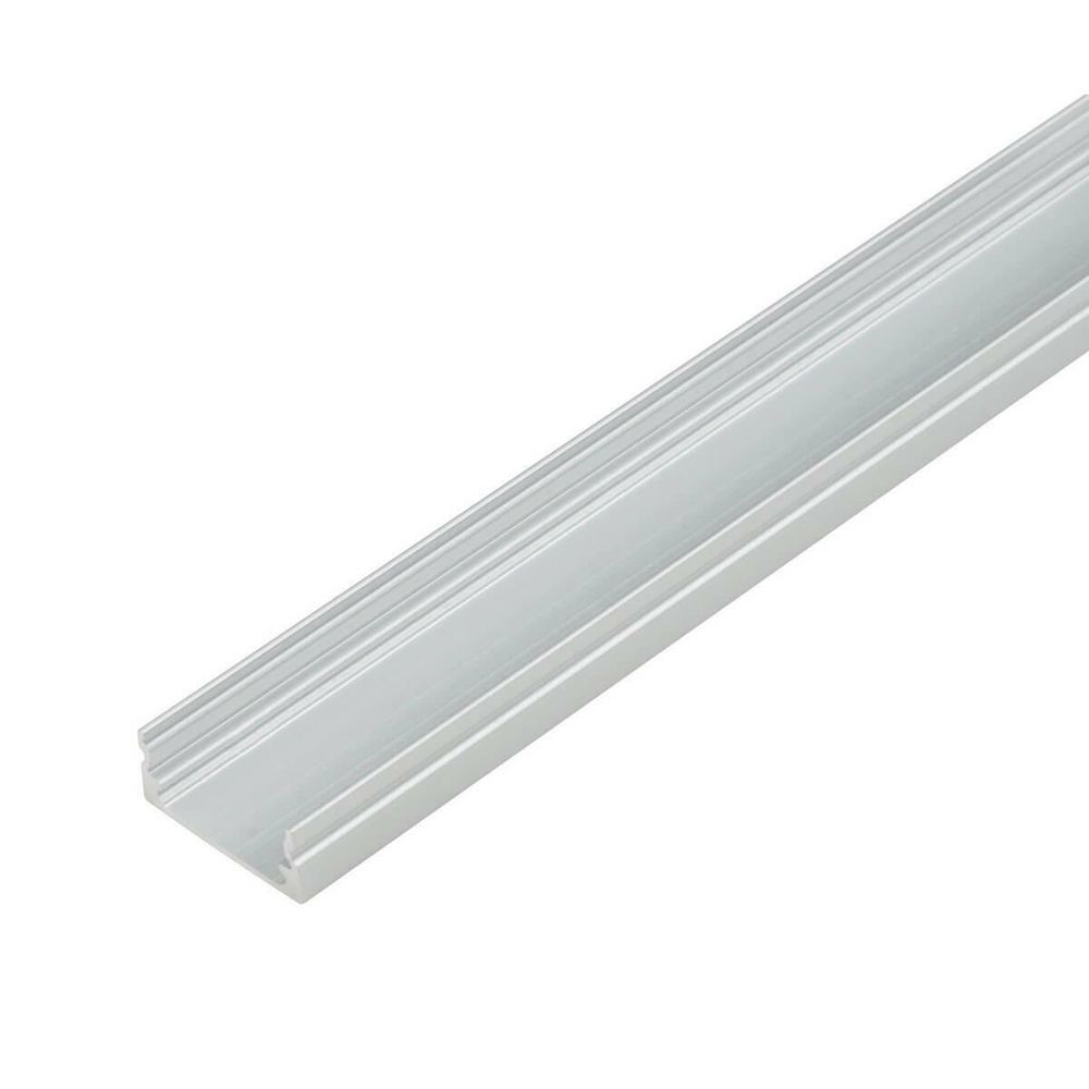 UFE-A12 SILVER 200 POLYBAG Накладной профиль для светодиодной ленты, анодированный алюминий. Длина 200 см. ТМ Uniel