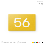 Табличка с номером 56 на дверь квартиры, для офиса, кабинета, аудитории, склада, желтая 120х70 мм, Айдентика Технолоджи