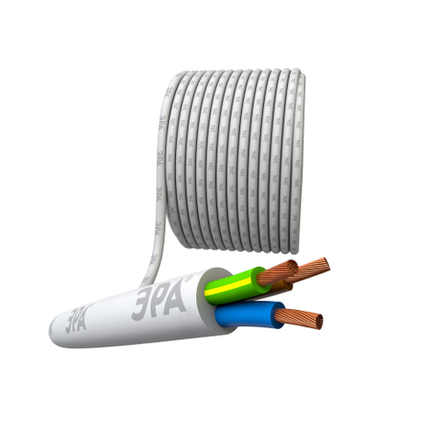 Провод ЭРА ПВС 3х0,75 мм2 5м белый