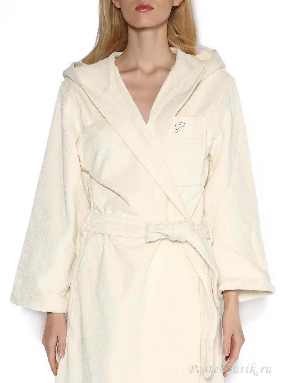 Элитный халат махровый Crociera жемчужный от Blumarine