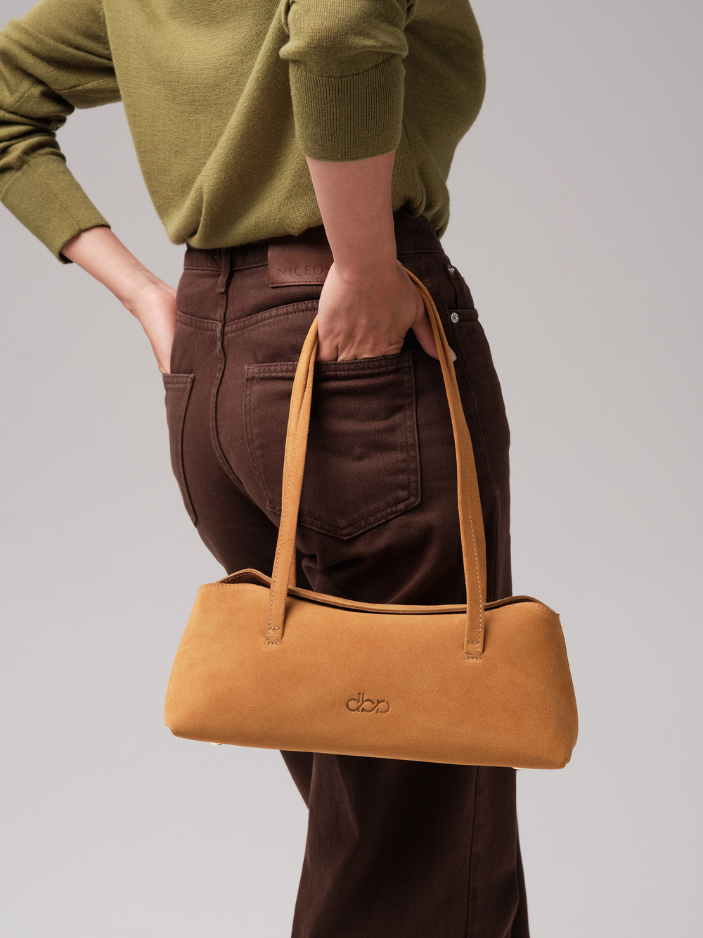 Женская замшевая сумка DBR 31127 светло-желтый