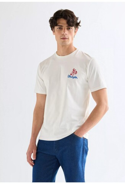 Футболка мужская WRANGLER EMBROIDERY TEE WORN WHITE