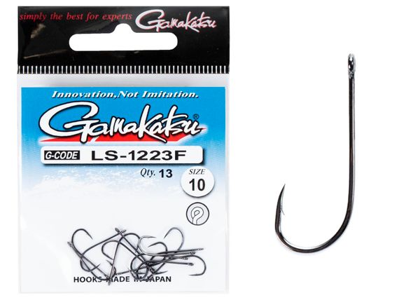 Крючки Gamakatsu LS-1223F NEW LABEL EYED HOOKS BLACK разм. 10 13шт.