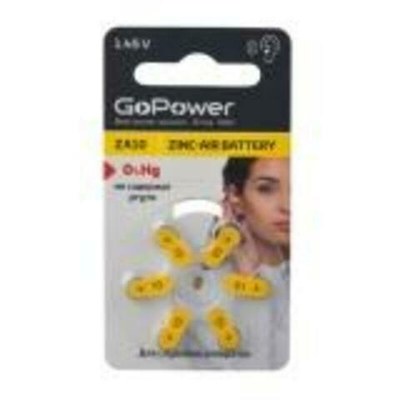 Батарейка GoPower ZA10 BL6 Zinc Air