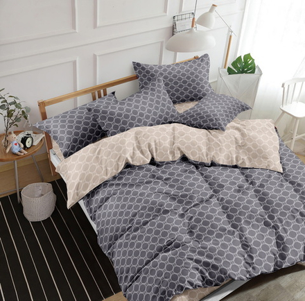 КПБ 2 сп с простыней на рез. 160х200 ПОПЛИН "П12"