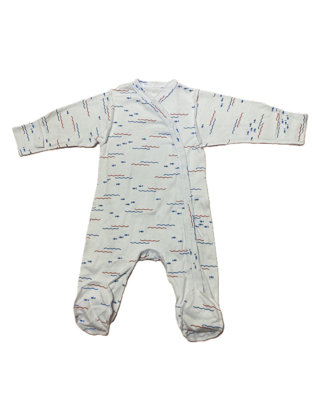 Комбинезон №2 из интерлока (100% хлопок)на кнопках с закрытыми ножками швы наружу с антицарапками на рост 62 см