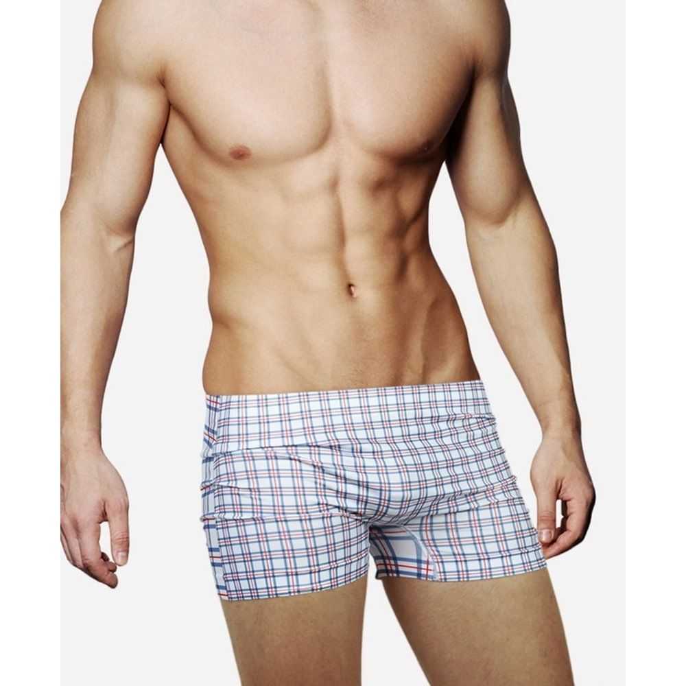 Мужские трусы боксеры белые в красную клетку Croota