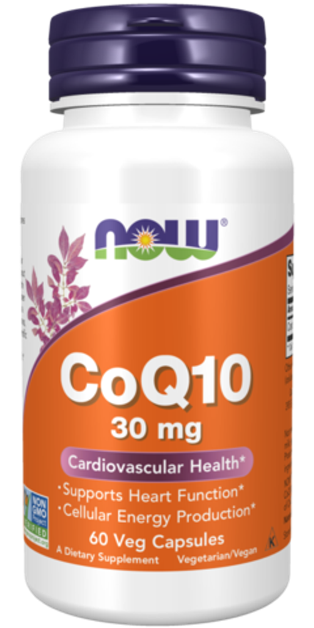 NOW Foods, Коэнзим Q10 30 мг, CoQ10 30 mg, 60 вегетарианских капсул