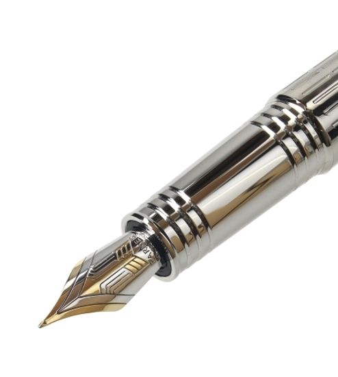 Перьевая ручка Parker Premier DeLuxe F562, цвет: Chiselling ST, S0887970