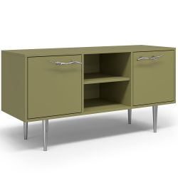 Тумба под ТВ Арт Колор matte 117см Стайл Сильвер Зеленая олива матовая