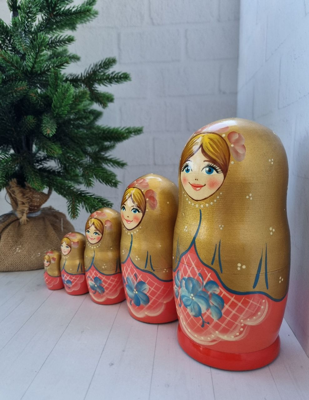 Матрешка 5мест 18см цветочная интерьерная