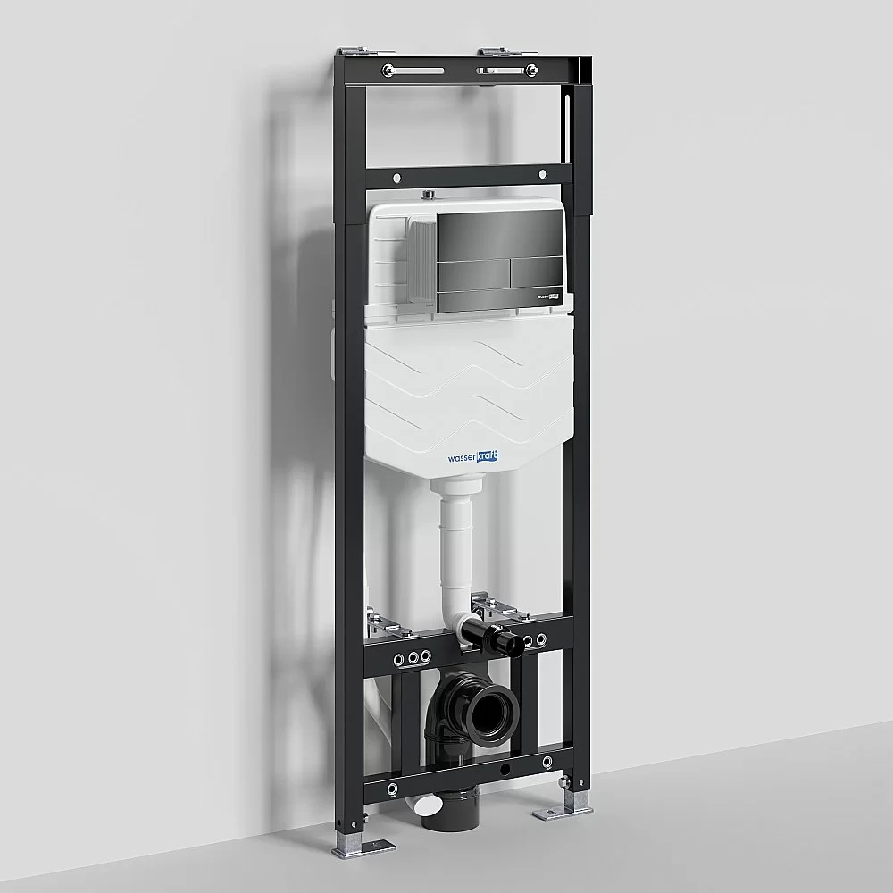 Инсталляция для унитаза WasserKraft Alme 15TLT.010.ME.PB04 с черной глянцевой кнопкой