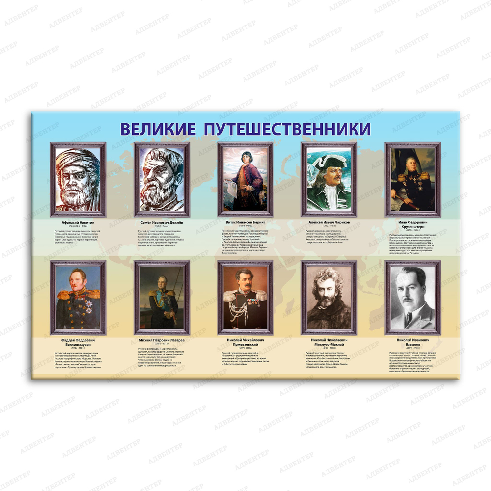 Стенд Великие путешественники 1302