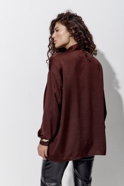 Блуза из шифона шоколадного цвета