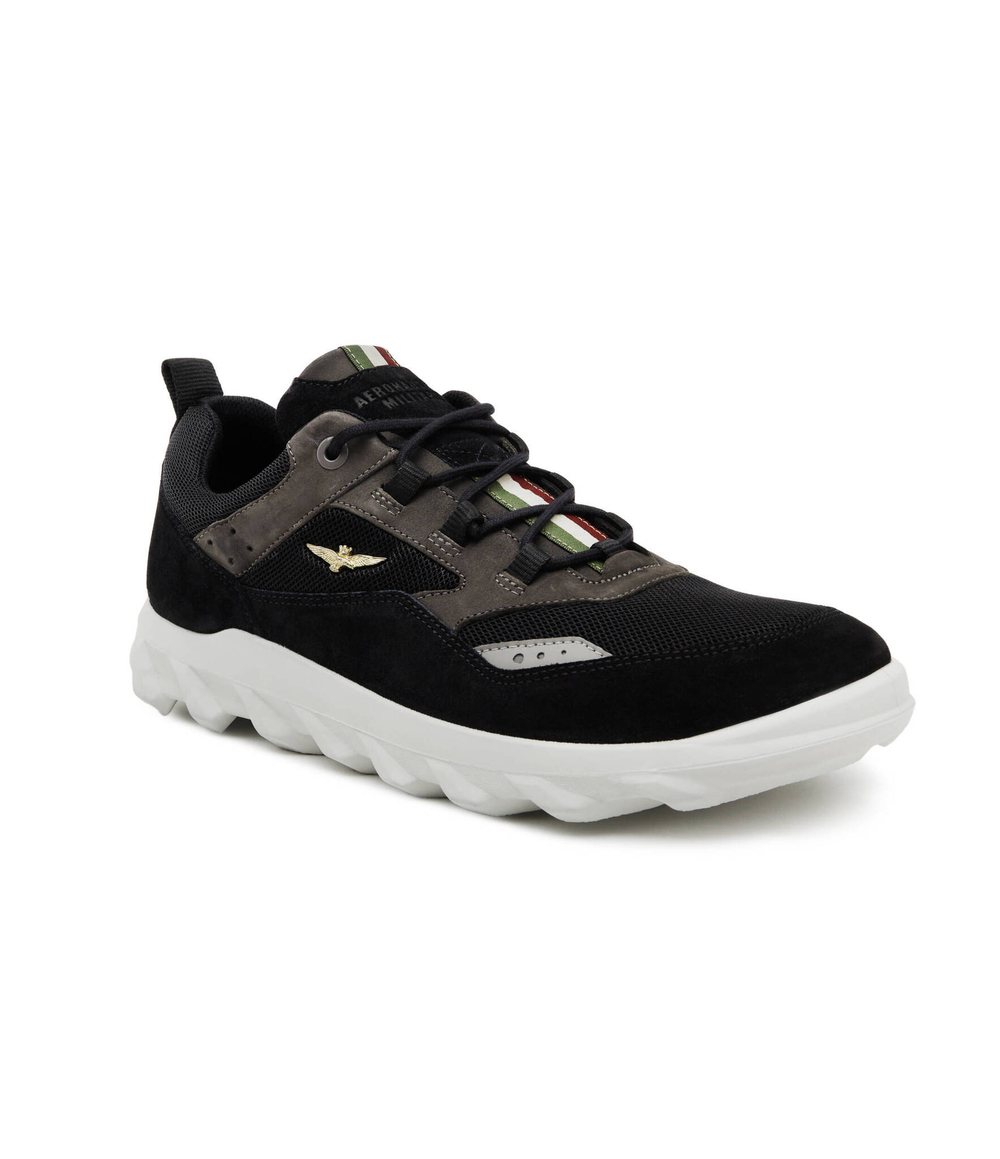 Кожаные кроссовки Aeronautica Militare - черный(SC253CT3302)