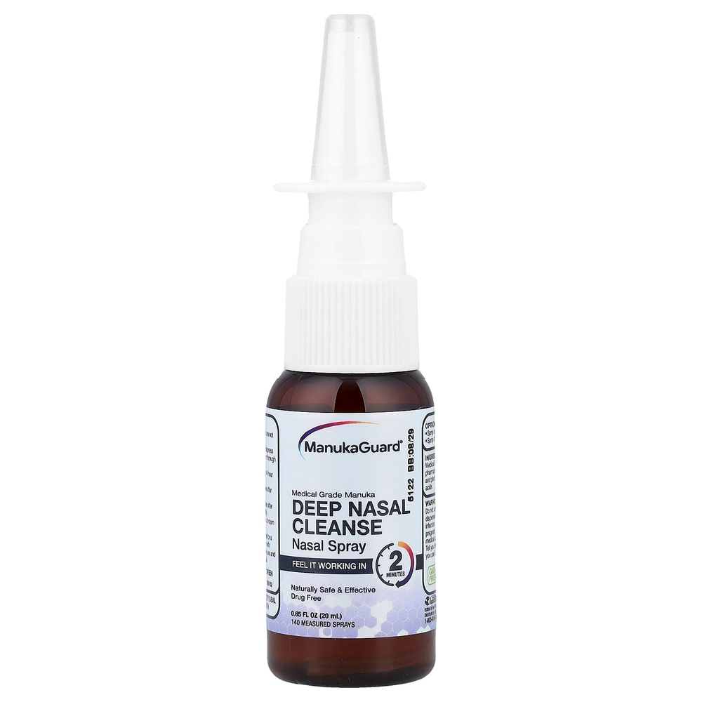 ManukaGuard, Medical Grade Manuka, спрей для глубокого очищения носа, 20 мл (0,65 жидк. унции)