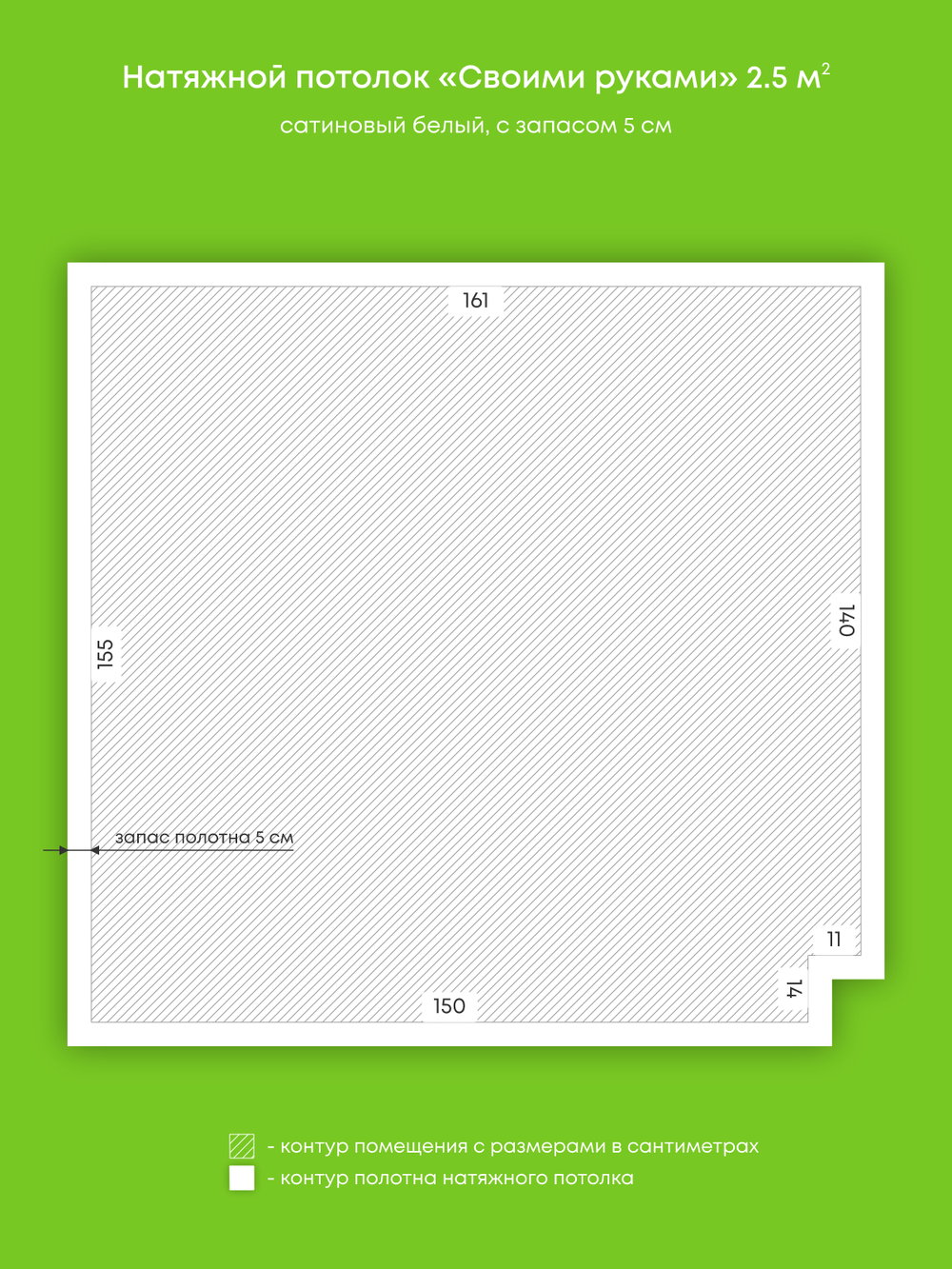 Натяжные потолки 2.5 м2, 1.3 м2
