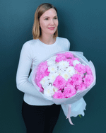 Хризантема кустовая белая и розовая,9шт(00443)