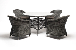 "Равенна" обеденная группа плетеная, цвет графит