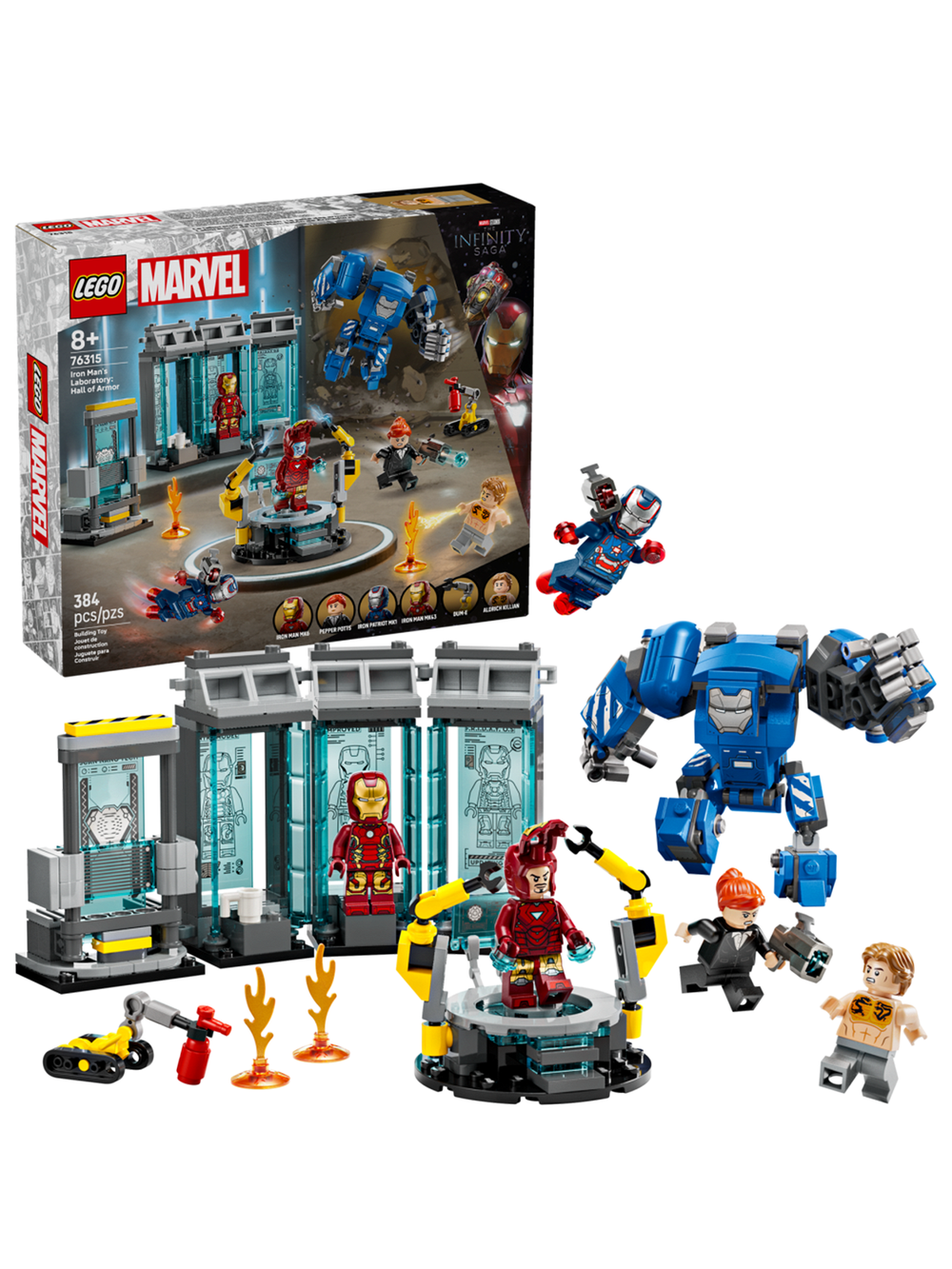 LEGO Super Heroes 76315 лего Лаборатория Железного человека: Зал костюмов — игровой набор 7+