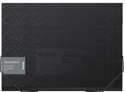 Папка на резинке Berlingo DoubleBlack, 12 отделений, А4, черная