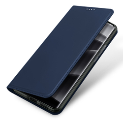 Чехол книжка из PU кожи синего цвета от Dux Ducis для Xiaomi Redmi Note 14 Pro+ 5G, серия Skin Pro Series Case