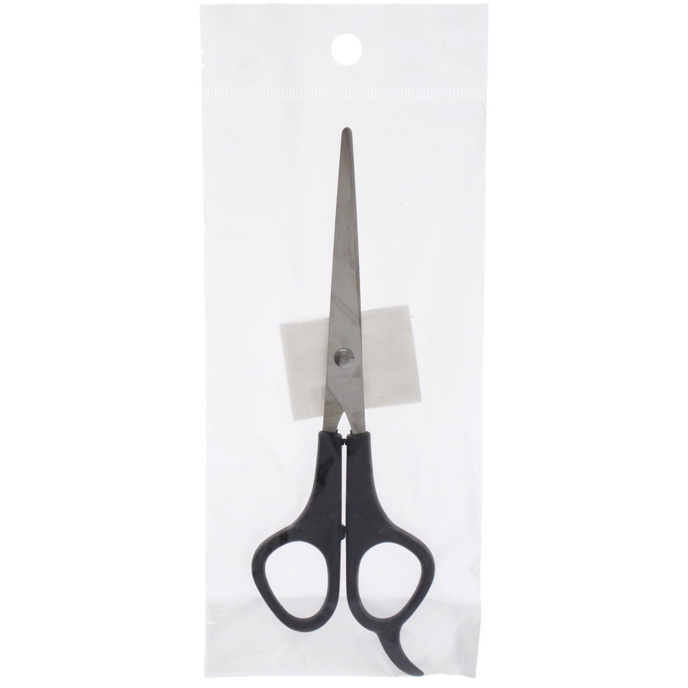 Ножницы универсальные бытовые «Barber», с упором для пальца, прямые, цвет черный, 17см