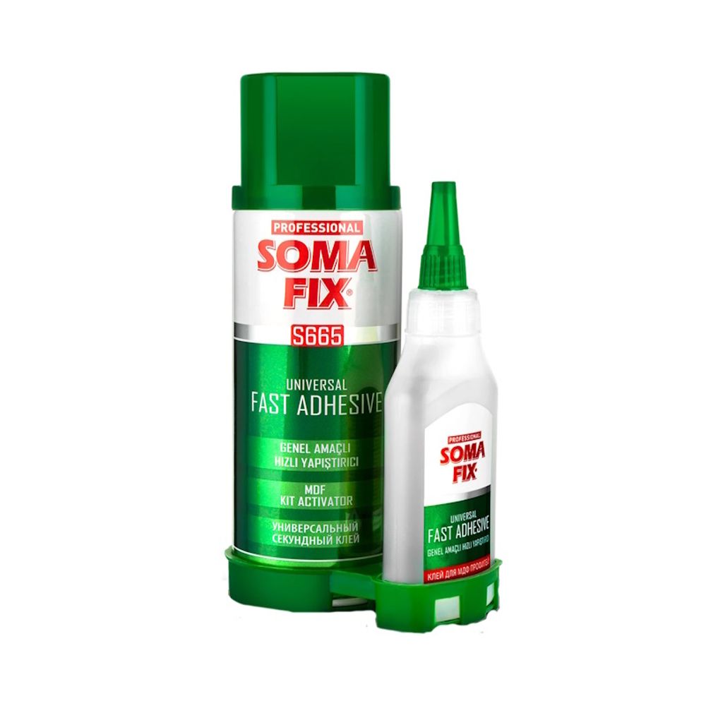Клей Активатор универс. 2-х комп. SOMA FIX  400мл + клей 100г для МДФ профилей / S665